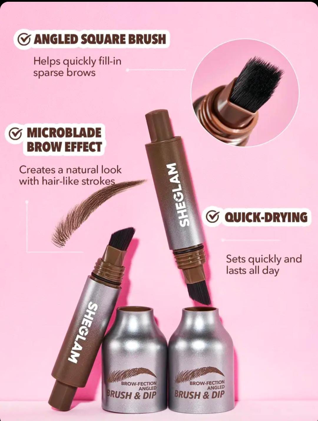 Sheglam Brow-Fection Angled Brush and Dip